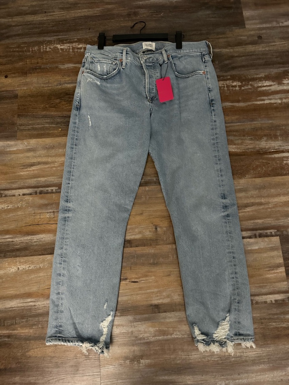 Citizens of Humanity Light Wash Distressed Straight-Leg Jeans